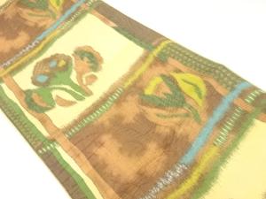 草花模様織出し名古屋帯